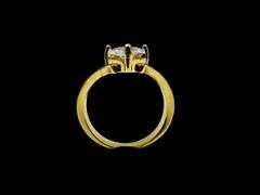 WOW!!! Ladies Sparkling Yellow Gold Plated 3.75 Ct Marquis Cut CZ Ring