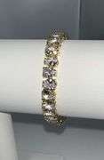 18 Kt Yellow Gold Plated 32.5 Ctw Simulated Diamond Tennis Bracelet
