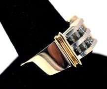 Sparkling 14K White and Yellow Gold Approx. 1.00CTW Diamond Ring