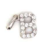 18kt White gold diamond Initial B pendant