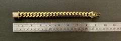 Huge 75.3 Gram Yellow Gold Plate Cuban Curb Link Bracelet