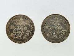 (Lot Of 2) Tunisia 1 Dinar, Silver