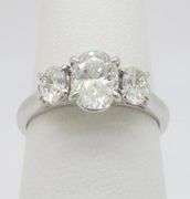 Classic Three Stone Diamond Ring in 18k White Gold