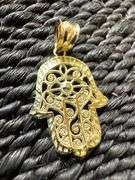 10k Yellow Gold Hamsa Pendant
