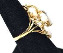 Beautiful 14K Yellow Gold Opal Gemstone Ring with Diamond Accents