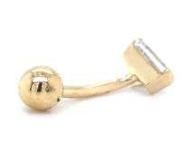 14kt Yellow gold CZ belly ring