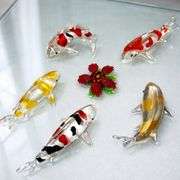 Handmade Blown Glass Koi Fish Family of 5