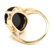 14kt Yellow gold Oval black onyx ring