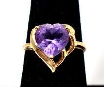 Meaningful 10K Yellow Gold Amethyst Gemstone Ring