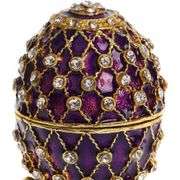 Purple Faberge-Style Egg Trinket Box