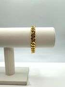 Strong 30 Gram 14 Kt Gold Plated Concave Cuban Link Bracelet