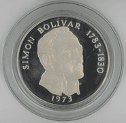 Gem Cameo Proof Large 1973 Panama 20 Balboas Silver Piece. Box/COA