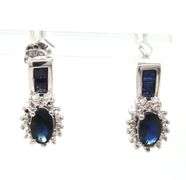 10kt White gold sapphire and diamond earrings