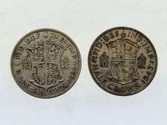 1931 & 1943 Great Britain Half Crown, Silver