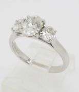 Classic Three Stone Diamond Ring in 18k White Gold