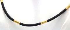 Useful 14K YG and Rubber Necklace