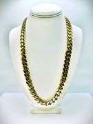 Huge 148 Grams 14 Kt Yellow Gold Plate Cuban Curb Link Chain Necklace