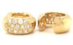 14kt Yellow gold Pave CZ huggies