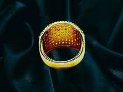 14 Kt Gold Plate 5.75 Cttw Simulated Vs1 Yellow Diamond and White Diamond Ring
