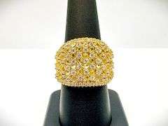 14 Kt Gold Plate 5.75 Cttw Simulated Vs1 Yellow Diamond and White Diamond Ring