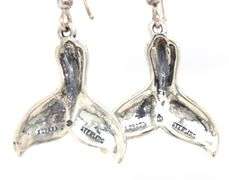 925 Sterling silver signed Kabana Whale tail earrings