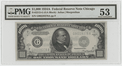 Great Nearly Brand New 1934A Series $1000 Federal Reserve Note. PMG AU53