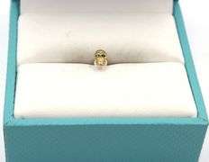 14kt Yellow gold tash black diamond eye matte skull threated stud earring