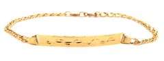 Feminine 18K YG Bracelet with Etched Center Panel