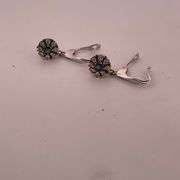 CERTIFIED 18K WHITE GOLD DIAMOND AND SAPPHIRE EARRINGS