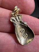 10K Yellow Gold Money Bag Pendant