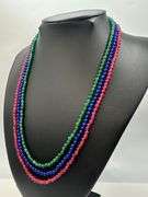 Beautiful Natural Ruby Emerald Blue Sapphire Necklace