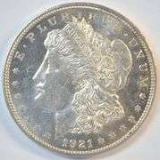 Prooflike BU 1921 Morgan Silver Dollar. Flashy