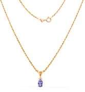 Pretty 14K YG Tanzanite Pendant on Rope Necklace
