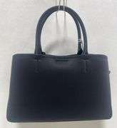 Stylish Black Tote Bag With Decorative Scarf, by David Jones, Paris