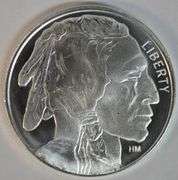 Indian Head Buffalo Design Classic Bullion 1 oz .999 Fine Silver Round