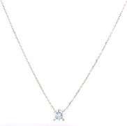 14kt White gold lab grown fancy blue diamond pendant on chain