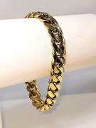 Sharp Gold Plate Cuban Curb Link Bracelet