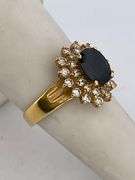 CERTIFIED 18K SAPPHIRE AND DIAMOND RING