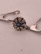 CERTIFIED 18K WHITE GOLD DIAMOND AND SAPPHIRE EARRINGS