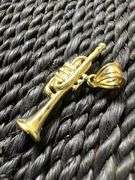 10K Yellow Gold Trumpet Horn Pendant