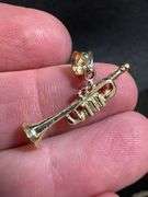 10K Yellow Gold Trumpet Horn Pendant