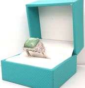 Sparkling 7.40CTS Cushion-Cut Natural Emerald & Sapphire Ring in Sterling Silver