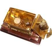Gold Ark of the Covenant with Tablets Rod and Manna Vessel