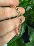 Sterling Silver 925 Rose Gold Plated Net Wrap Italian 8" Bracelet