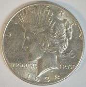 Fully struck and lustrous 1934-P Peace Silver Dollar in Near Mint