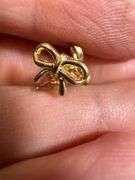 10K Yellow Gold Bow Earrings