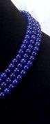 Gorgeous Natural 456 Cttw Natural Blue Sapphire 3 Strand Necklace