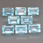 Matched! 8 piece 9.73ct full fire sky blue Topaz set!