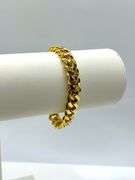 Strong 30 Gram 14 Kt Gold Plated Concave Cuban Link Bracelet