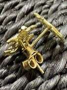 10K Yellow Gold Nautical Anchor & Captains Wheel Earrings